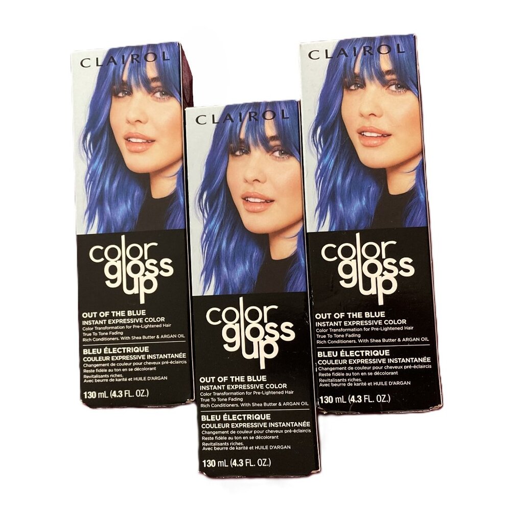 3X NEW Clairol Color Gloss Up Semi Permanent Hair Color, Out of the Blue Color